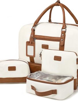 Weekender Bags for Women Large Overnight Bag Weekend Travel Duffel Bag Carry on Shoulder with Shoe Compartment Toiletry Bag for Travel Business Gym
